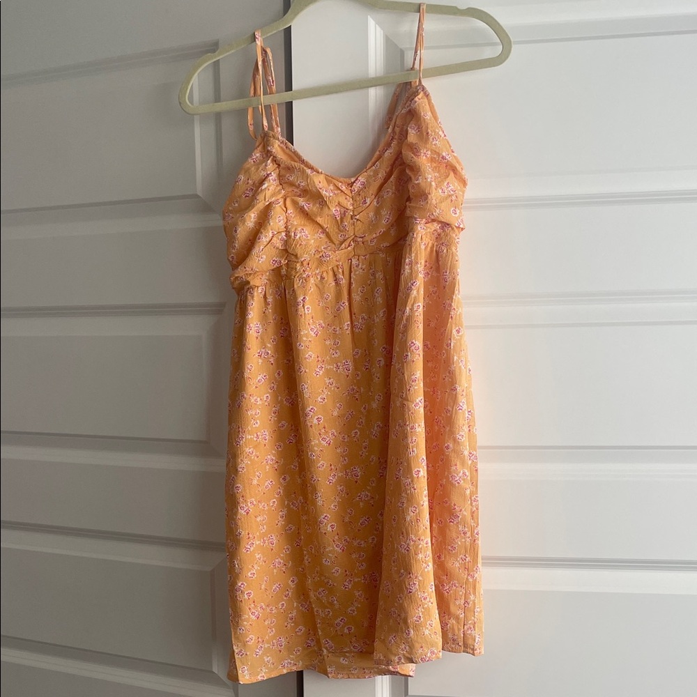 ILLA ILLA Floral Yellow Mini Dress - Picture 1 of 5